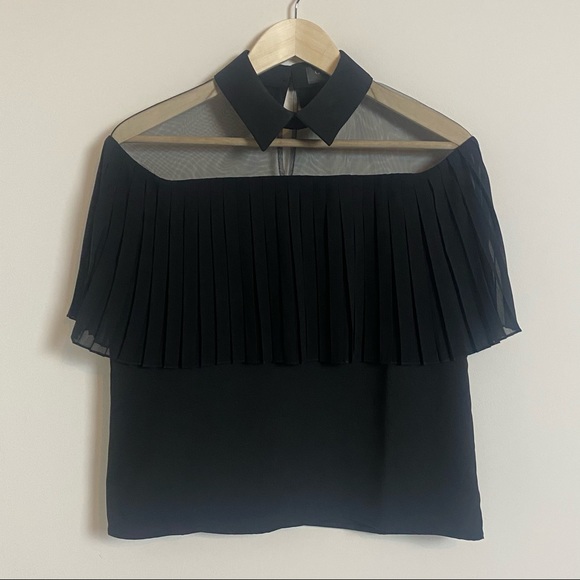 Garcia Top black pleated blouse small - Picture 5 of 15